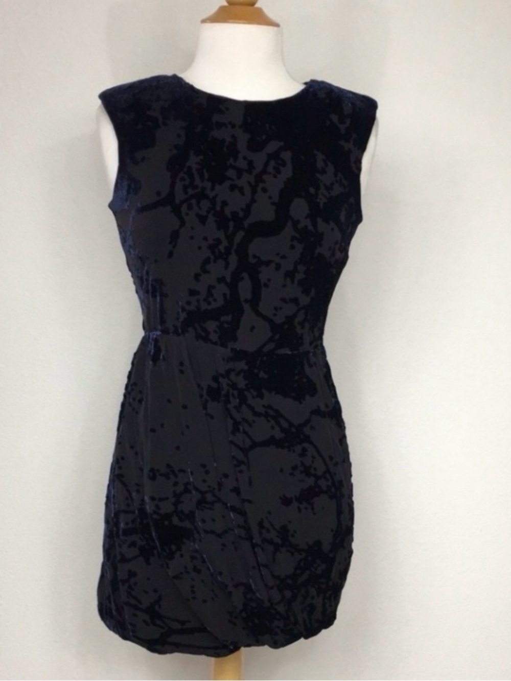Dolce Vita Womens Black Navy Silk Velvet Burnout Cut Out Mini Dress Size Medium